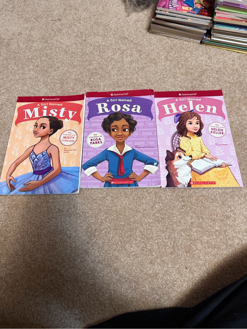 Lot of 3 softcover children's biographies from the American Girl: A Girl Named